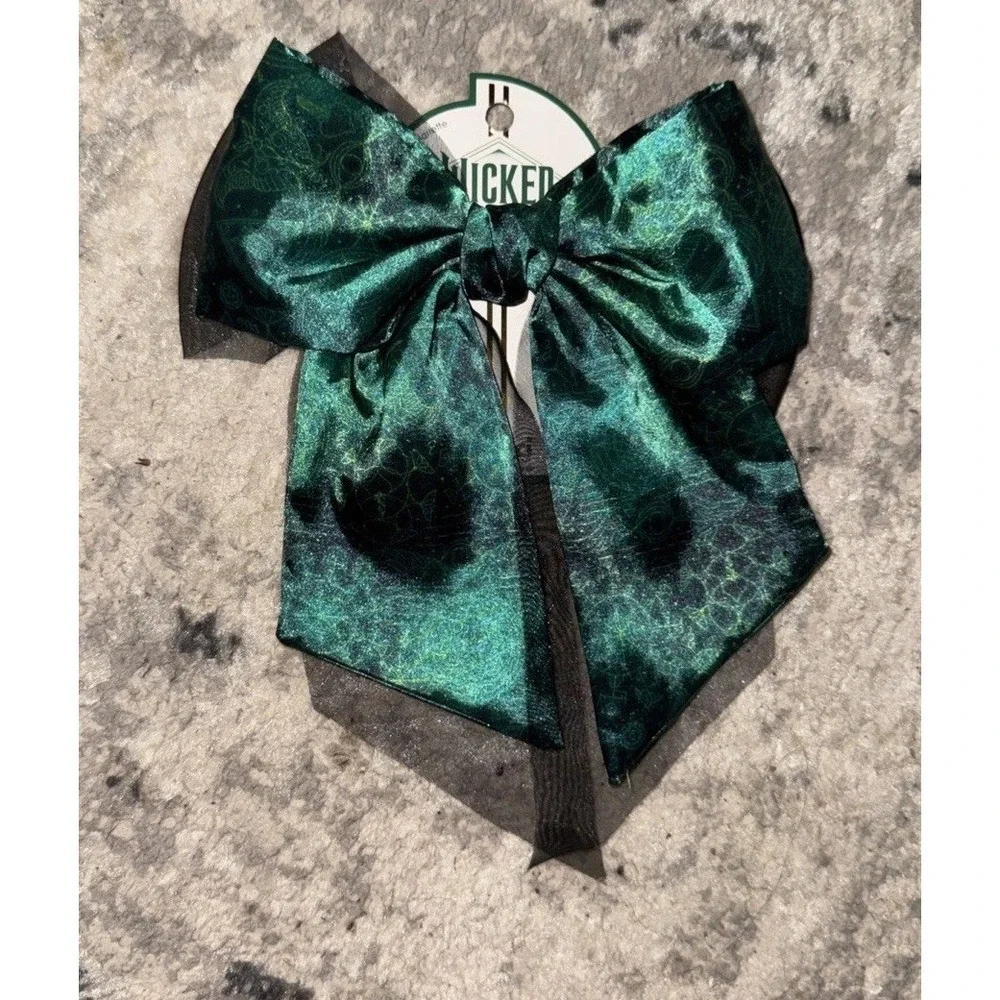 Scunci By Conair X Wicked Elphaba Bow Barrette Green Black Womens Girls New